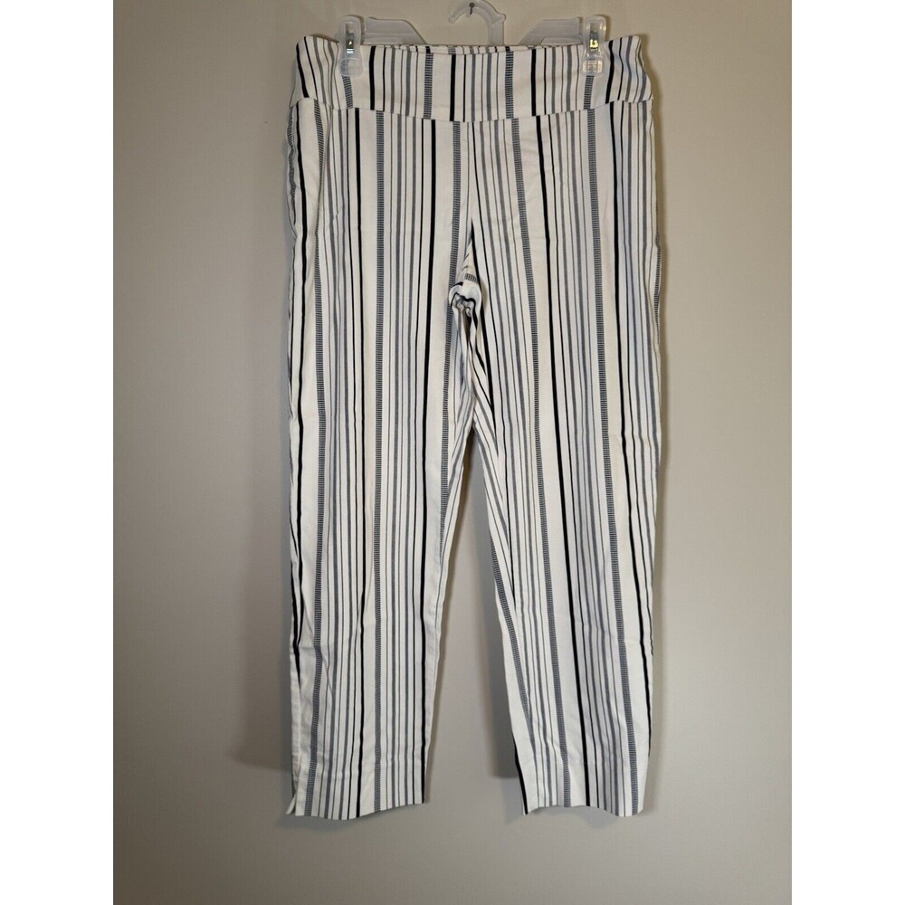 New Zac & Rachel The Ultimate Fit Womens Striped Whtie Blazer Pants About Sz 14*